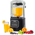 VEVOR Professional Blender with Shield Commercial Countertop Blenders 68 oz Glass Jar Blender Combo Stainless Steel 9 Speed & 5 Functions Blender for Shakes Smoothies Peree and Crush Ice Black