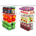 YHJZ 6 Pack Stackable Storage Bins with LidsPlastic Storage Bins with Handle for Pantry Organization and StoragePerfect Containers for Fridge Organizer Freezer Kitchen Cabinets Bathroom