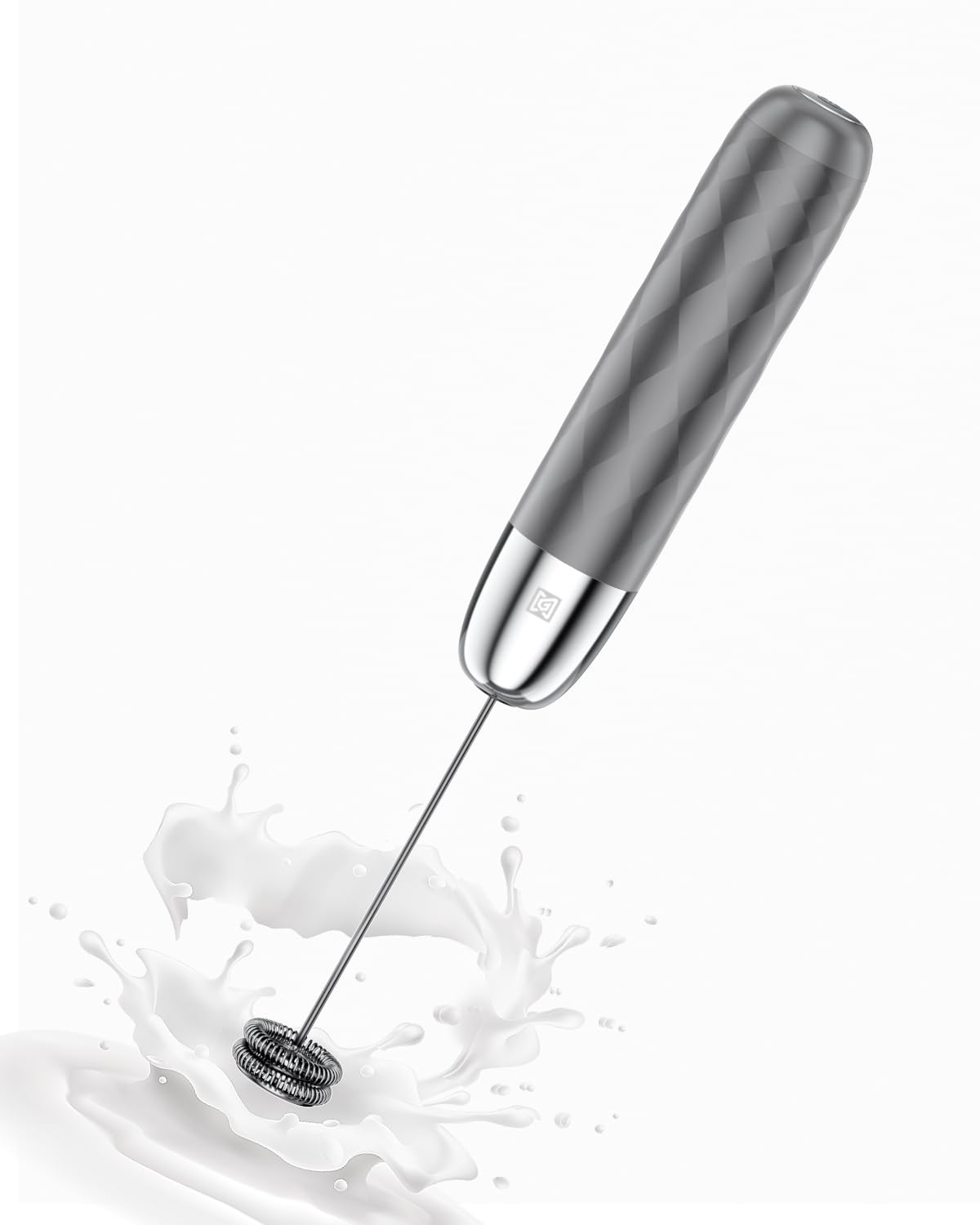 Maestri House Rechargeable Milk Frother Handheld Electric Foam Maker Waterproof Detachable Stainless Steel Whisk Drink Mixer Foamer Mini Blender for Matcha Lattes Cappuccino No Stand