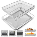 Air Fryer Basket Tray Replacement for Cuisinart TOA-60 TOA-65 TOA-70 Toaster Air Fryer Convection Oven 12.2 * 11Mesh Air Fryer Steel Basket Wire Rack Accessories Parts Dishwasher Safe