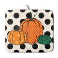 Autumn Pumpkin Dish Drying Mat for Kitchen CounterBlack Round Dot Decoration Drying Mat 16 x 18 Inch with Absorbent Reversible Microfiber Dish Drying Pad Dish Rack Drainer Mat for Coffee Bar