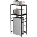 QieerHior Mini Fridge Shelf Mini Fridge and Microwave Stand Over Mini Fridge Storage Rack Height Adjustable Microwave and Fridge Stand Suitable for Dorm Kitchens Offices Black