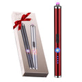 COMANYI Rechargeable Lighter for Candle USB Lighters with Overcharge Protection Dual Arc Windproof Lighter with LED Battery Indicator Plasma Electric Lighter for Kitchen Outdoor (Red)